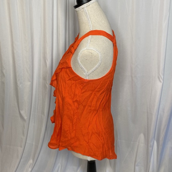 194 IZ Byer Orange Ruffle Tank Size Small - Picture 2 of 4